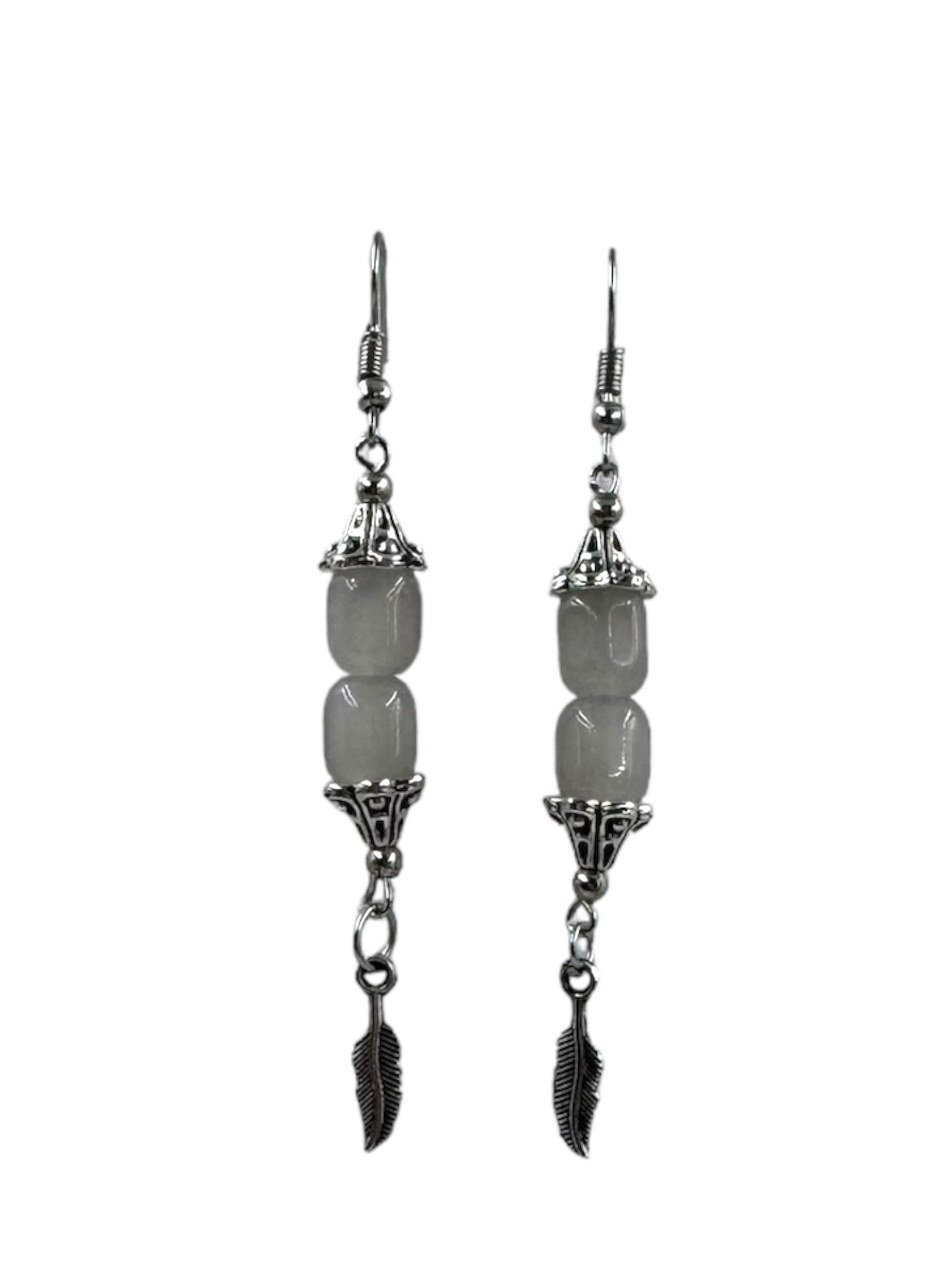 Silver Plated Oxidized Pendant with Beaded Necklace Set